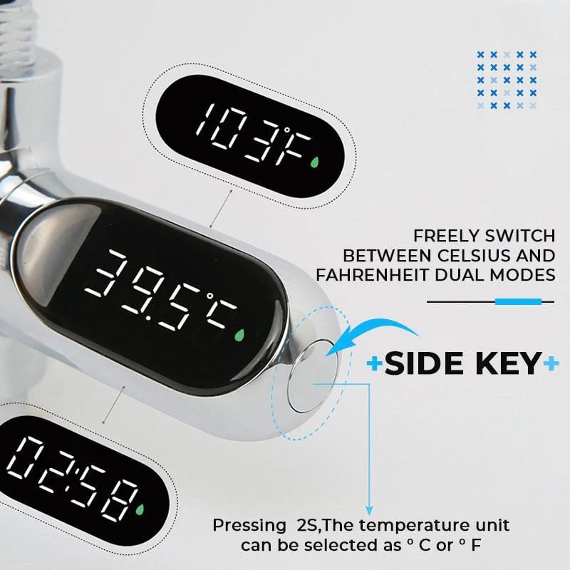 🔥Christmas Limited-Time Offer: 50% OFF!!!🔥🌡️ SHOWER THERMOMETER - LCD Display with Backlight, Easy Installation Without Tools, IPX7 Waterproof, Perfect for Modern Bathroom 🛁