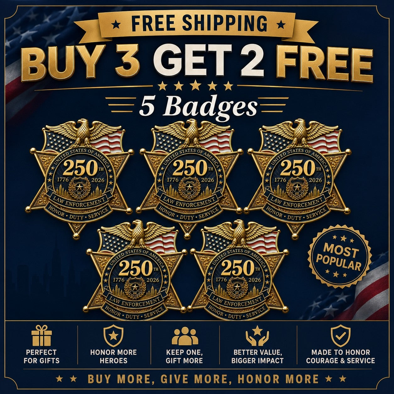 ⚡️Flash Sale 49% OFF - America Law Enforcement Brooch