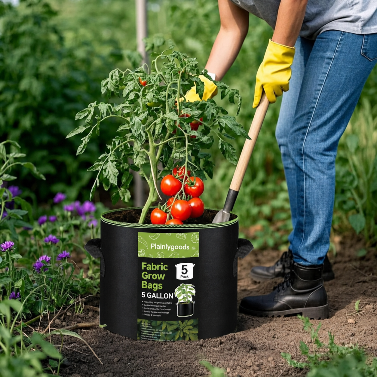 Plainlygoods™ 5-Pack 10 Gallon Grow Bags