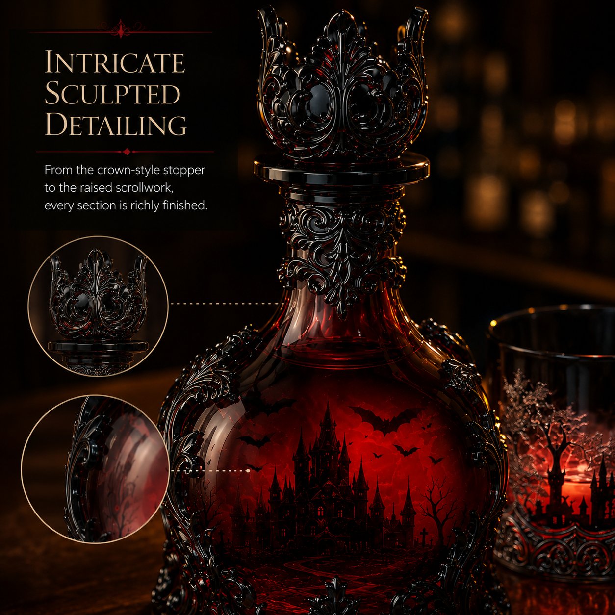 🔥Last Day 49% OFF - 🦇🍺Gothic Vampire Castle Whisky Decanter & Tumbler(📦Buy 2 Free Shipping)