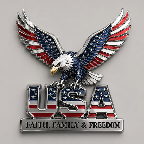★USA Faith, Family & Freedom★ Metal Emblem