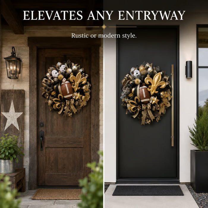 🏈Football Team Handcrafted Wreath for Game-Day Front Door Decor