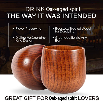 🥃 Cheemex-Wooden Whiskey & Oak-aged spirit Drinking Glass Tumbler Cup,Charred or Uncharred Old Fashioned Glass