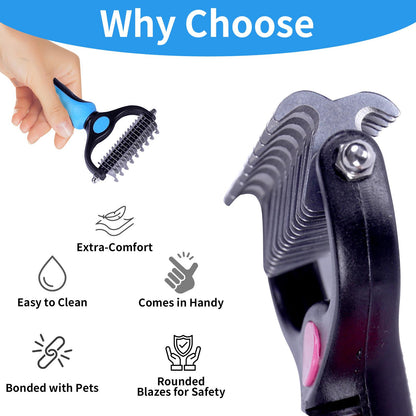 🔥Pet Grooming Brush-Double Sided Hurtless Shedding