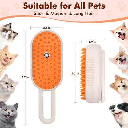 ✨LAST DAY ONLY 80% OFF🔥Pet Steam Brush - A 3-in-1 steam brush for cat and dog hair removal, grooming, and removing flying fur.