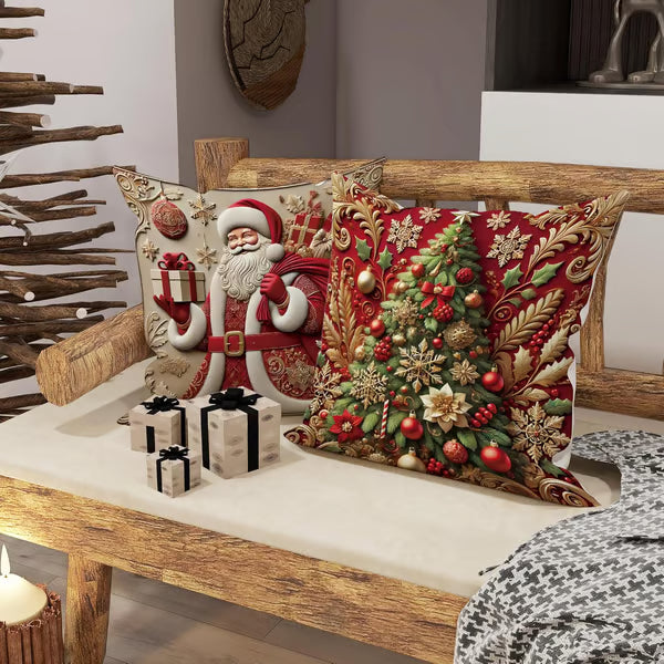 🏆 50K+ SOLD! 🎅🎄Christmas Themed Cushion Cover – Machine Washable, Wrinkle-Resistant, Durable, Perfect for Living Room, Bedroom, Office & More 🦌☃️