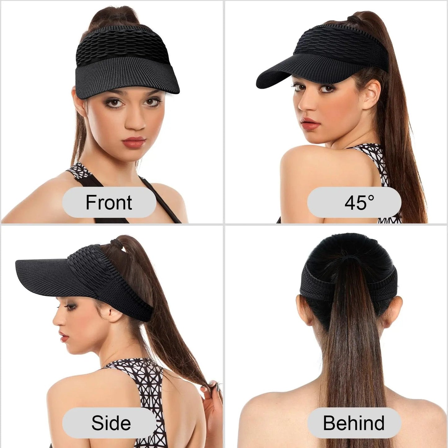Women’s Open-Top Breathable UV-Protection High-Ponytail Sun Visor