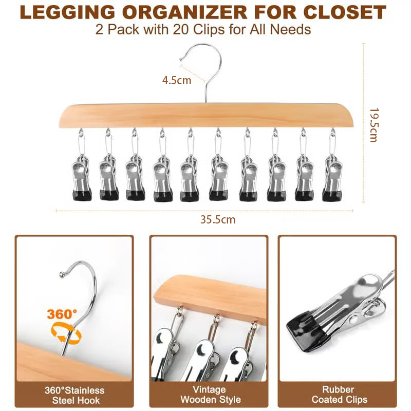🔥Closet Organizer with 10 Clips - Space Saving Hanging Closet Organizer