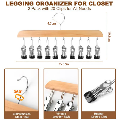 🔥Closet Organizer with 10 Clips - Space Saving Hanging Closet Organizer