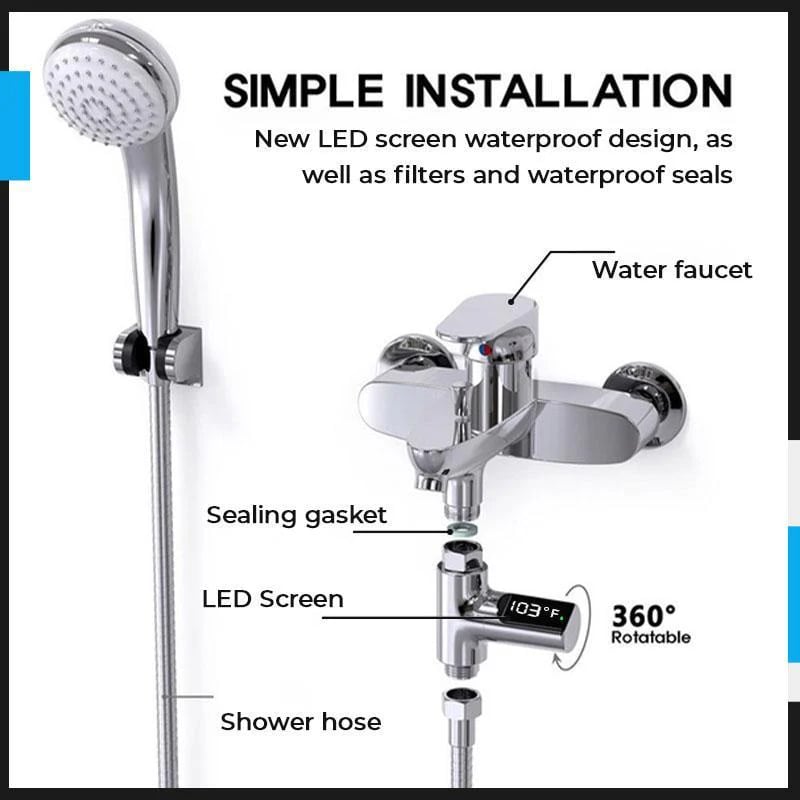 🔥Christmas Limited-Time Offer: 50% OFF!!!🔥🌡️ SHOWER THERMOMETER - LCD Display with Backlight, Easy Installation Without Tools, IPX7 Waterproof, Perfect for Modern Bathroom 🛁