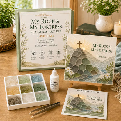 💥 LAST DAY 49% OFF - ✝️ Psalms of Comfort & Strength Sea Glass Art Kit
