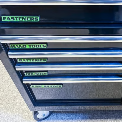 Custom Premium Magnetic Toolbox Labels for Tool Organization - 12 Pack of High Quality Magnets
