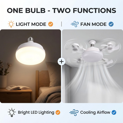 🚀2026 Upgraded E27 Ceiling Fan Light – 2-in-1 LED Light & Quiet Cooling Fan with Remote Control💨