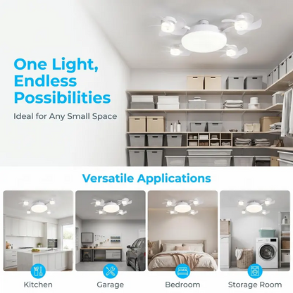 🚀2026 Upgraded E27 Ceiling Fan Light – 2-in-1 LED Light & Quiet Cooling Fan with Remote Control💨