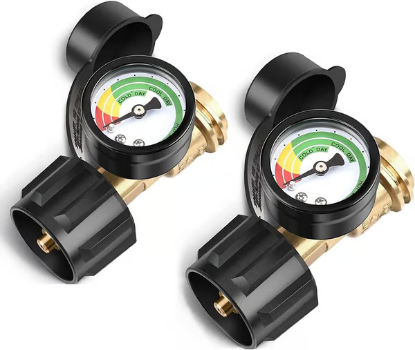Universal Propane Tank Gauge for 5-40 Pound LP Tanks | Gas Level Indicator for Grill, Heater, RV Camper, QCC1/Type 1 Connection