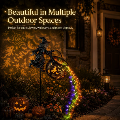 Halloween Witch Cauldron Garden Light