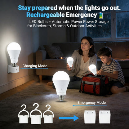 3-Pack / 6-Pack Rechargeable Emergency Light Bulbs 💡