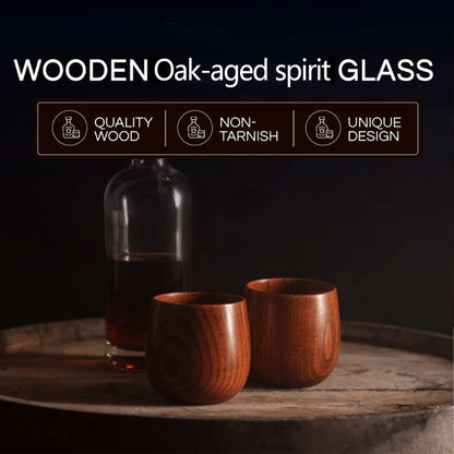 🥃 Cheemex-Wooden Whiskey & Oak-aged spirit Drinking Glass Tumbler Cup,Charred or Uncharred Old Fashioned Glass