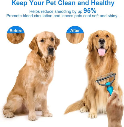 🔥Pet Grooming Brush-Double Sided Hurtless Shedding