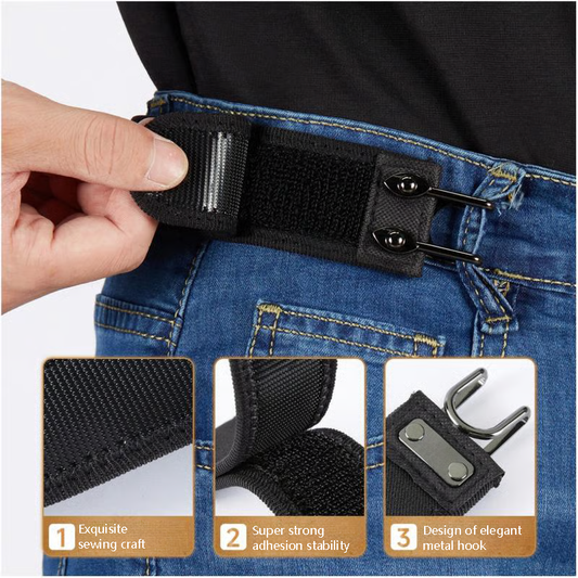 Unisex Elastic Tactical Belt with Metal Hook – Adjustable & Durable