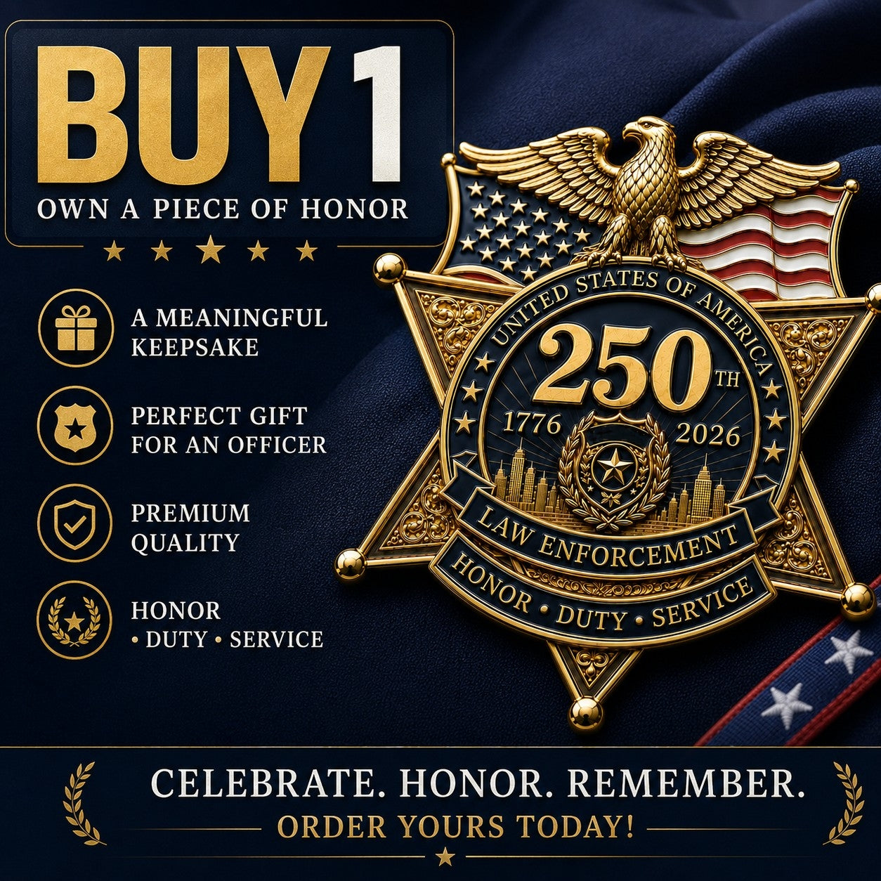 ⚡️Flash Sale 49% OFF - America Law Enforcement Brooch