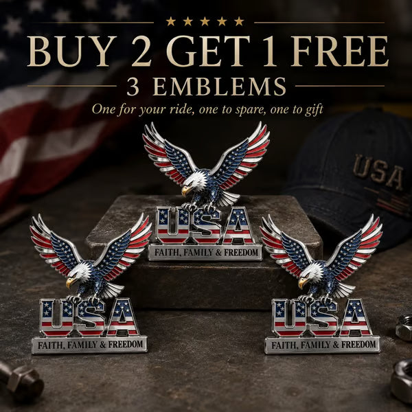 ★USA Faith, Family & Freedom★ Metal Emblem