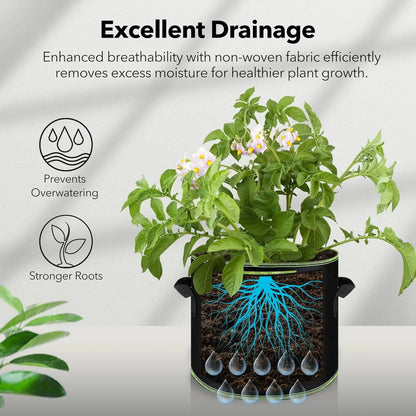 Plainlygoods™ 5-Pack 10 Gallon Grow Bags