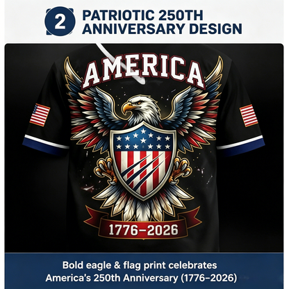 🦅USA 250th Anniversary All-Over Print Patriotic Baseball Jersey