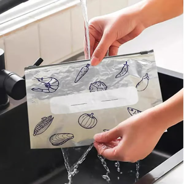 30PCS Reusable Foil Zipper Food Storage Bags – Stand-Up, Resealable & Fresh-Keeping