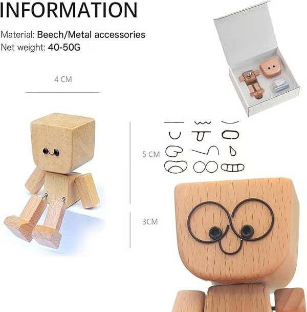 ❤🎁Shaking Feet Wooden Figure with 12PCS Magnetic Expressions