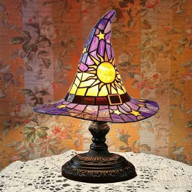 🔥Limited Exclusive 50% OFF♠️Witch Hat Stained Glass Style Night Light🎁
