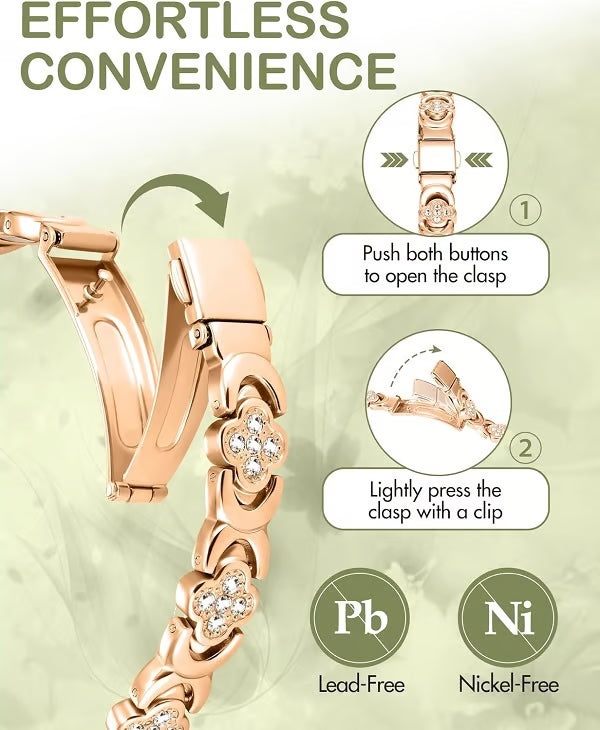 🏆Flash Sale⚡ 50K+ SOLD! ❤️‍🔥✨Four-leaf Clover Women Pure Copper Bracelets
