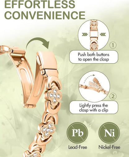 🏆Flash Sale⚡ 50K+ SOLD! ❤️‍🔥✨Four-leaf Clover Women Pure Copper Bracelets