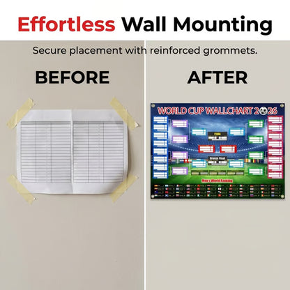 ⚽🏆 Ultimate 2026 Soccer Fan Wall Chart Kit – Group Stage & Knockout Posters (23.6” x 35.4”), Marker Pen & Mounting Strips Included 🎁