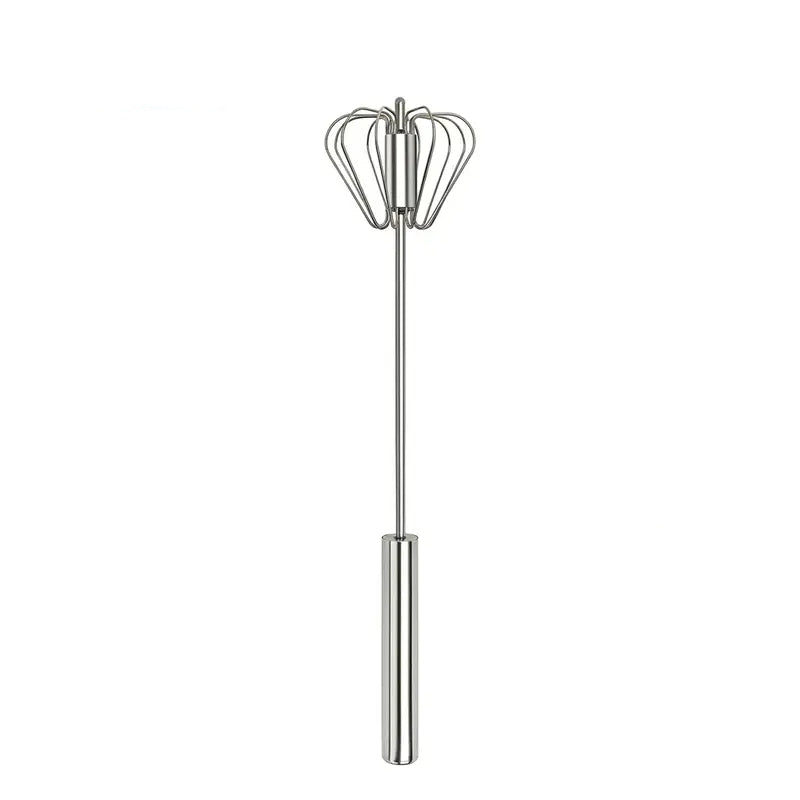 🥄✨ Stainless Steel Hand-Push Rotary Whisk – Effortless Mixing in Seconds!