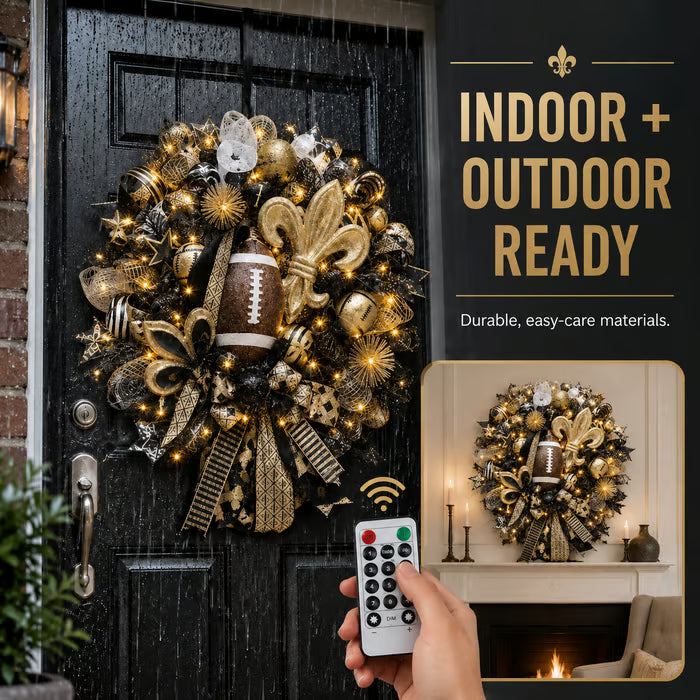 🏈Football Team Handcrafted Wreath for Game-Day Front Door Decor