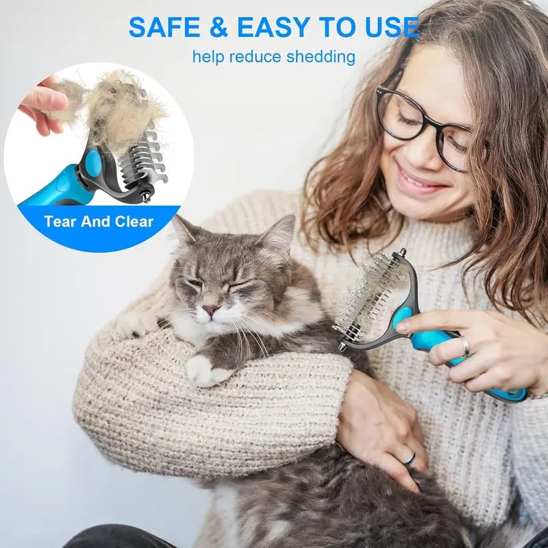 🔥Pet Grooming Brush-Double Sided Hurtless Shedding