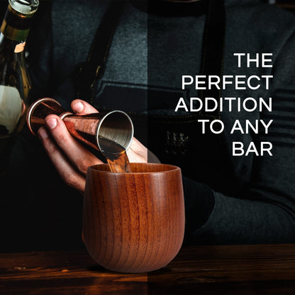 🥃 Cheemex-Wooden Whiskey & Oak-aged spirit Drinking Glass Tumbler Cup,Charred or Uncharred Old Fashioned Glass