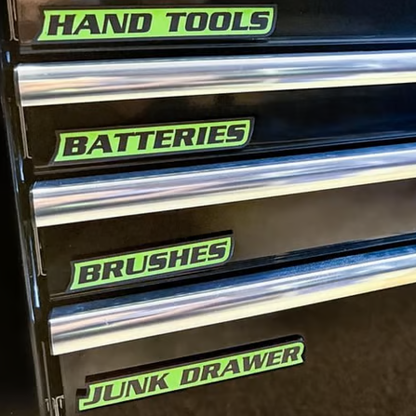Custom Premium Magnetic Toolbox Labels for Tool Organization - 12 Pack of High Quality Magnets