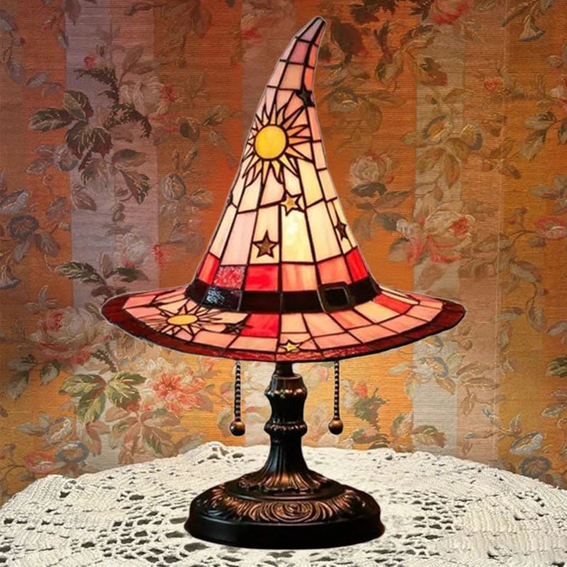 🔥Limited Exclusive 50% OFF♠️Witch Hat Stained Glass Style Night Light🎁