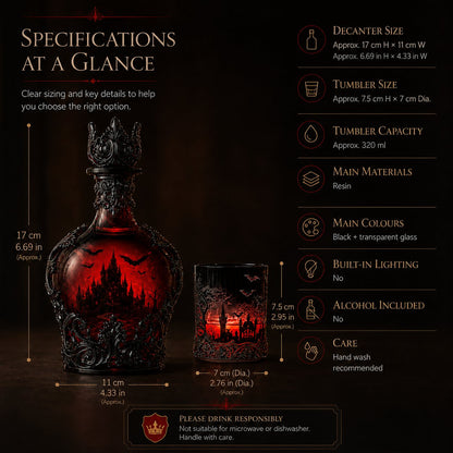 🔥Last Day 49% OFF - 🦇🍺Gothic Vampire Castle Whisky Decanter & Tumbler(📦Buy 2 Free Shipping)