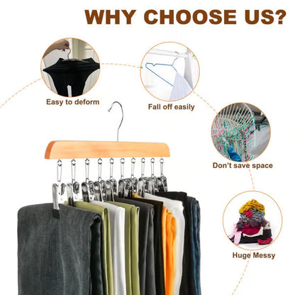 🔥Closet Organizer with 10 Clips - Space Saving Hanging Closet Organizer
