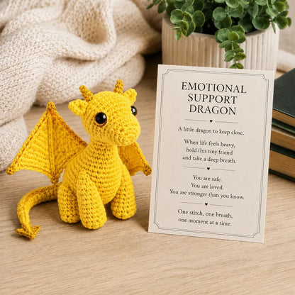 🐉 A Tiny Guardian for Your Big Days — Handcrafted Dragon Pocket Buddy with Encouragement Card