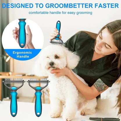 🔥Pet Grooming Brush-Double Sided Hurtless Shedding
