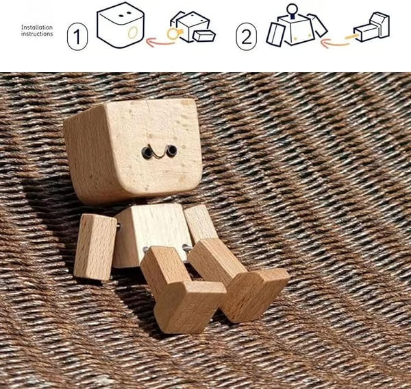 ❤🎁Shaking Feet Wooden Figure with 12PCS Magnetic Expressions