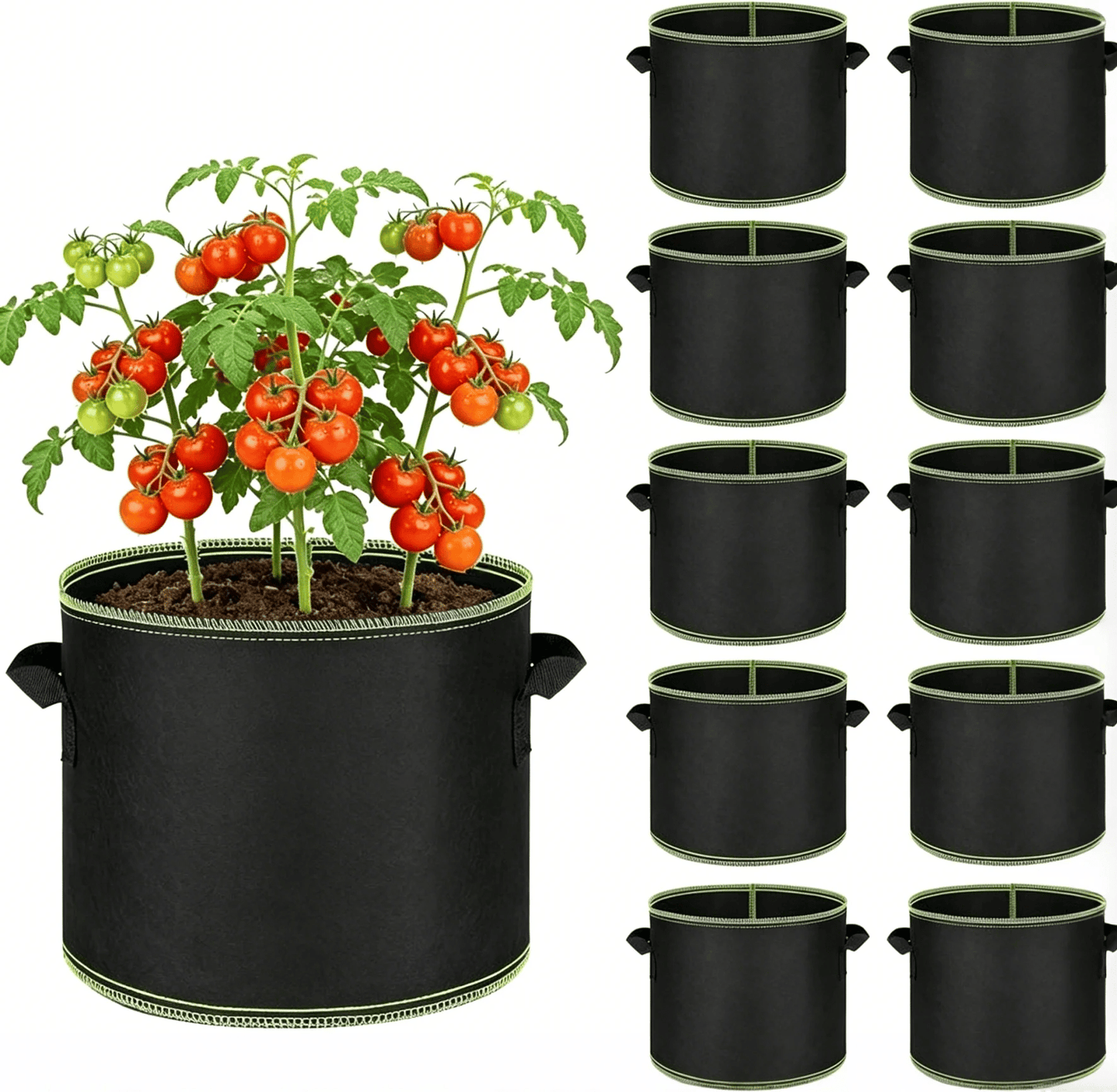 5-Pack 10 Gallon Grow Bags
