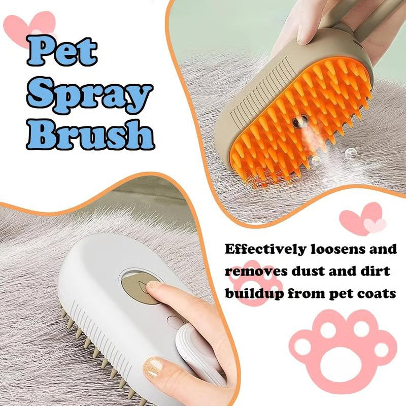 ✨LAST DAY ONLY 80% OFF🔥Pet Steam Brush - A 3-in-1 steam brush for cat and dog hair removal, grooming, and removing flying fur.