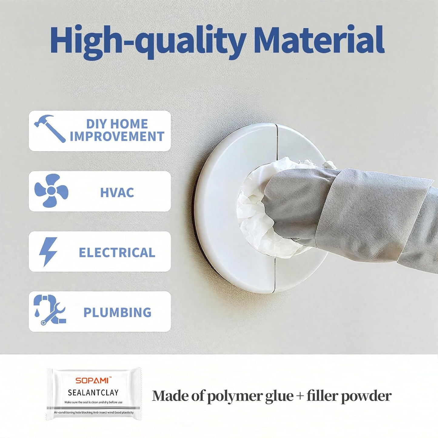 🛠️ 6-Pack Waterproof Sealing Putty – Moldable Repair Clay