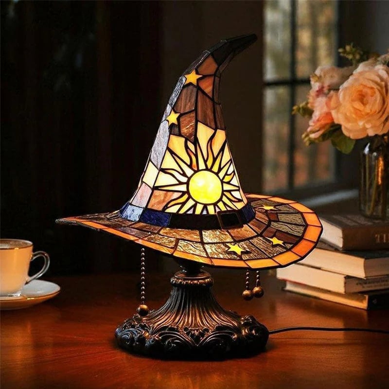 🔥Limited Exclusive 50% OFF♠️Witch Hat Stained Glass Style Night Light🎁