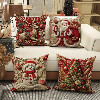 🏆 50K+ SOLD! 🎅🎄Christmas Themed Cushion Cover – Machine Washable, Wrinkle-Resistant, Durable, Perfect for Living Room, Bedroom, Office & More 🦌☃️